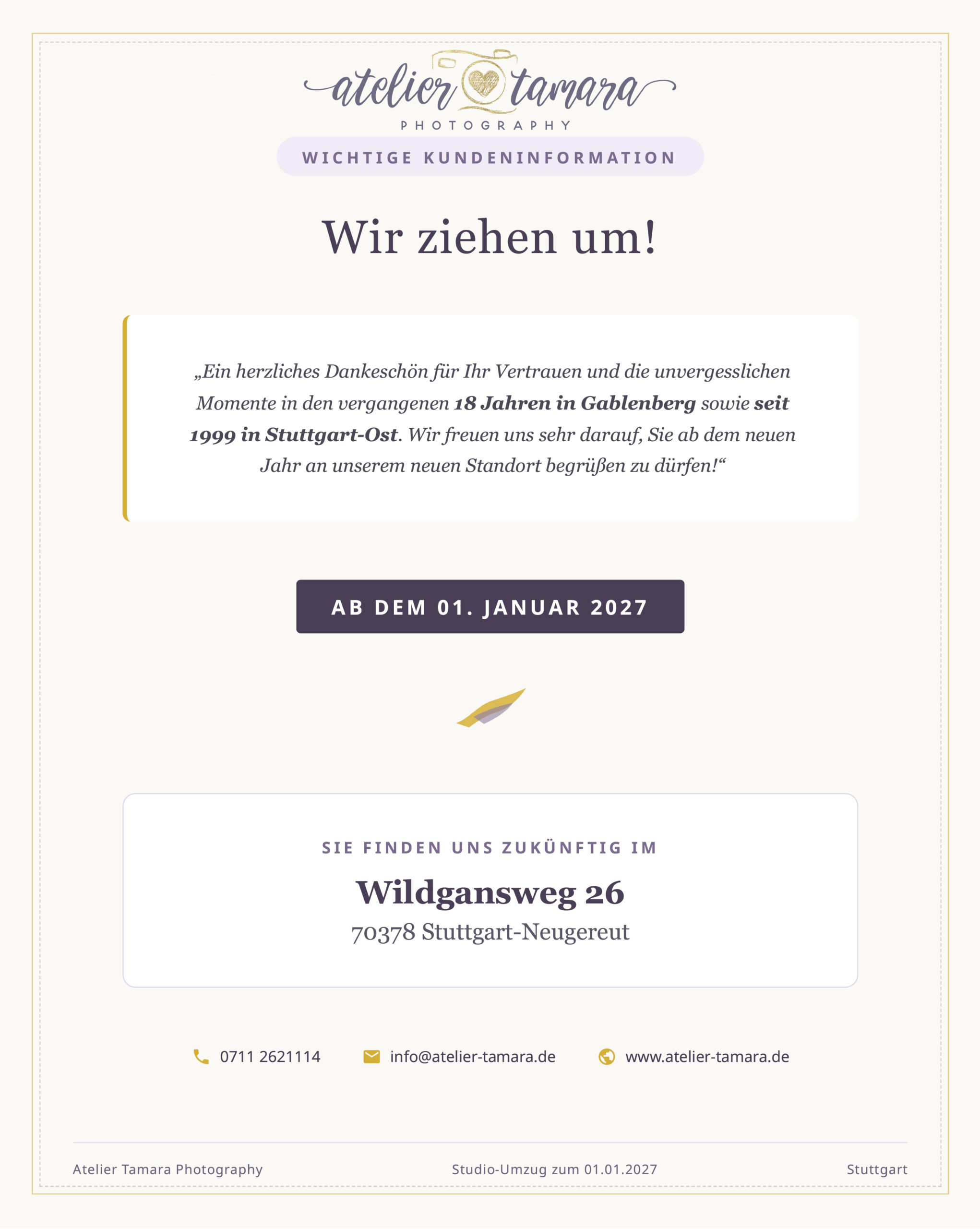 Wir ziehen um!